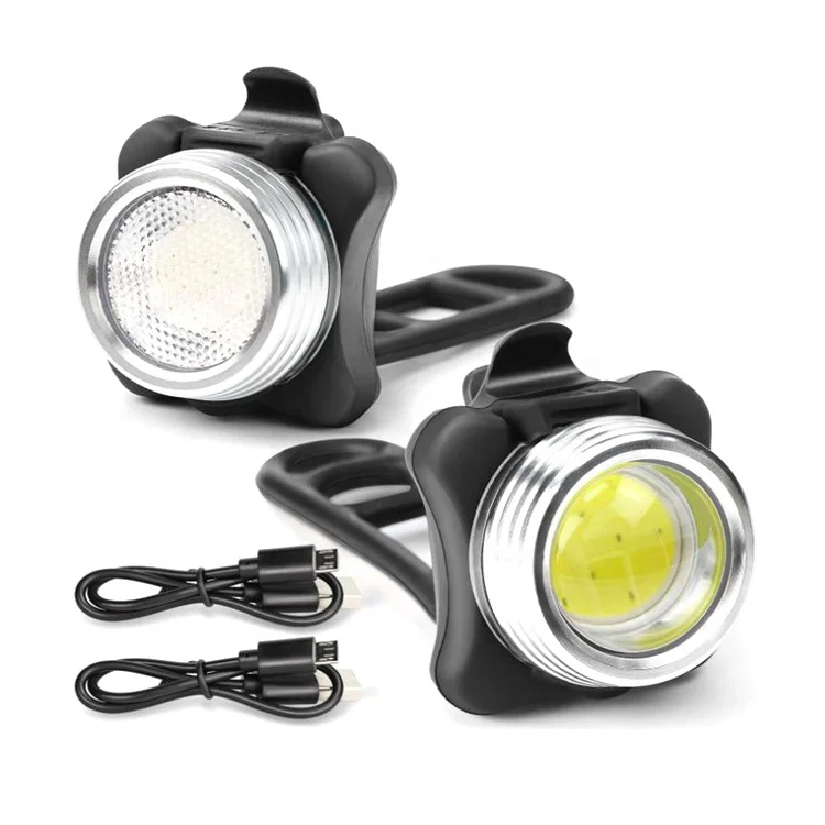 USB Rechargeable Bike Front Back Rear Tail Lamp Helmet Head Torch Blue Red Led Bicycle Light Set