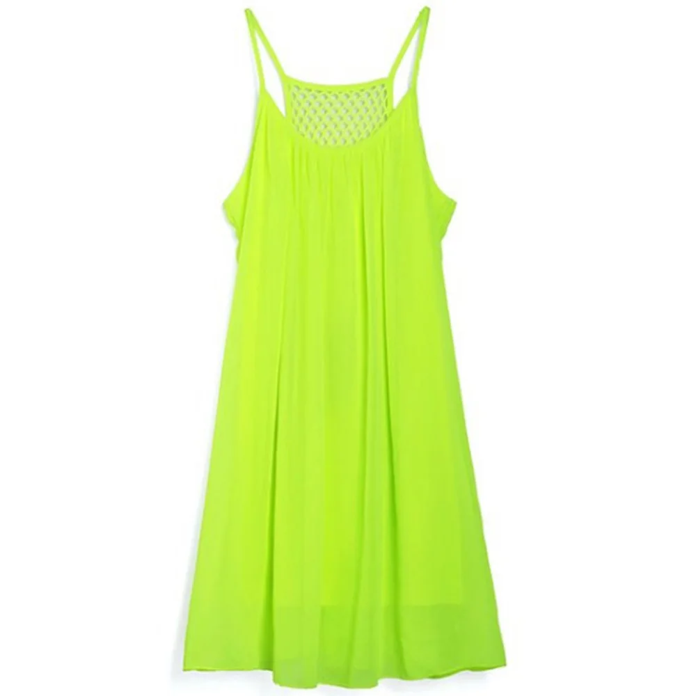 
Wholesale Monogram Plain Casual Sleeveless Slip Chiffon Dress 