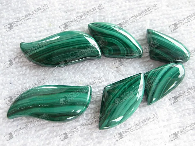 Leaf Carved Malachite Beads Natural Malachite Loose Stone Beads