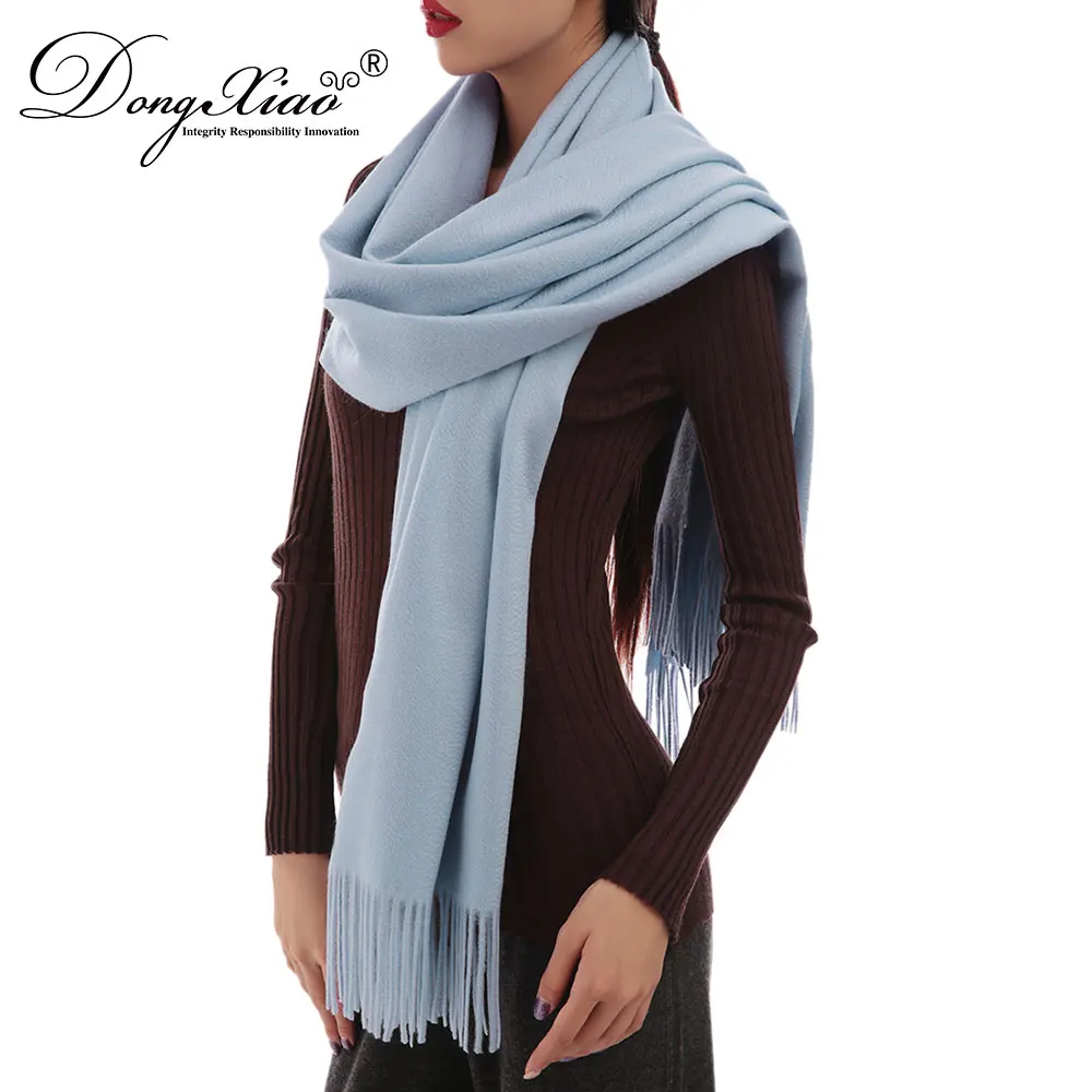 2018 Spring Super Quality Cashmere Knitted Light Color Mink Flamenco Shawl