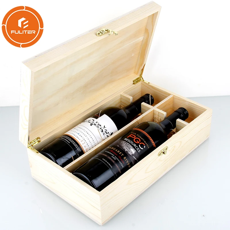 
Custom Primary Color Bottle Shipping Bamboo Wine Wooden Box 