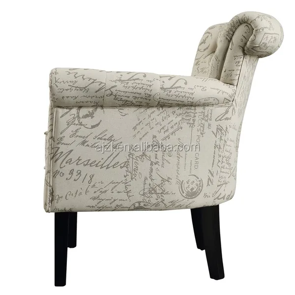 living room Upholstered Button-tufted Rolled Arm Club Chair