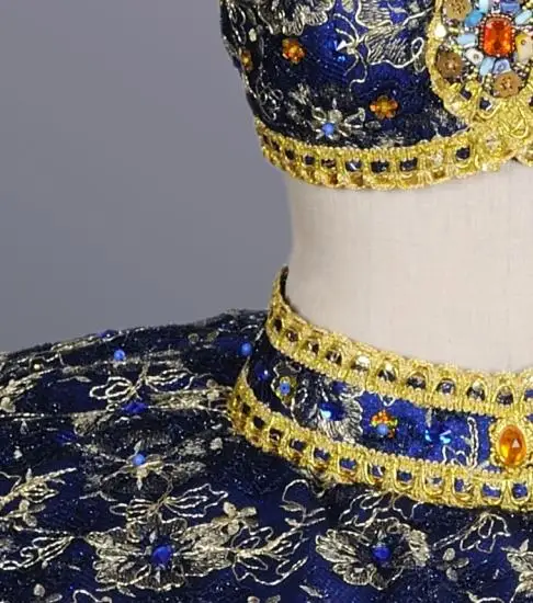 Professional Custom Size Sexy Women Dance Set Blue Performance Ballet Tutu Adult