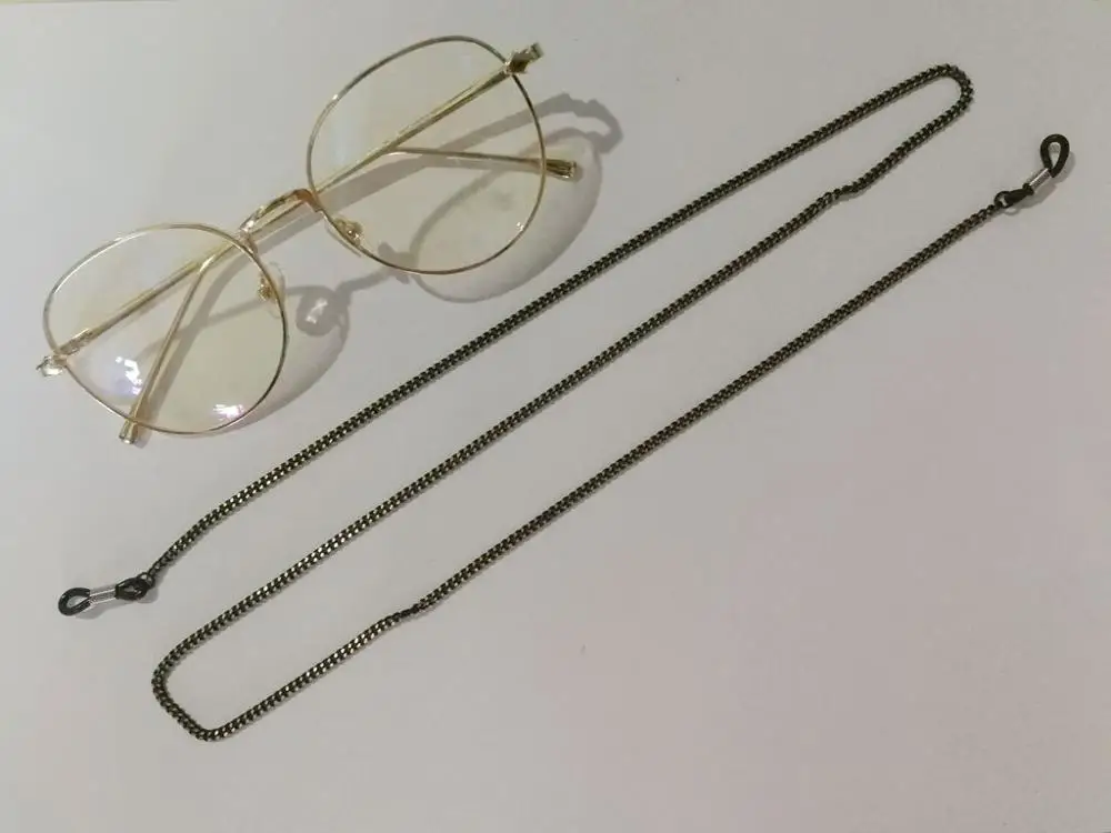 Fashion simple sunglasses with your logo black chain sunglasses with glasses chain