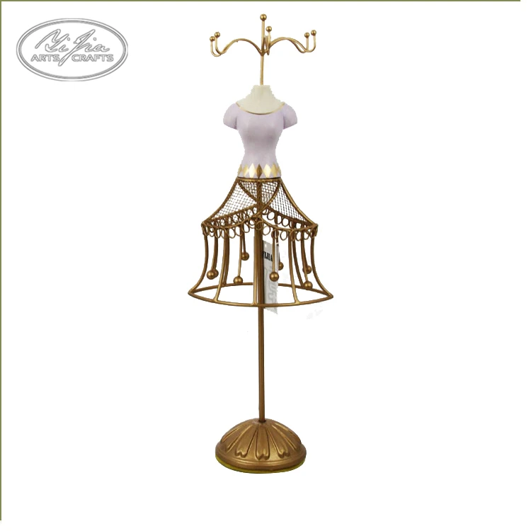 Polyresin &metal pink mannequin doll jewelry display mannequin stand