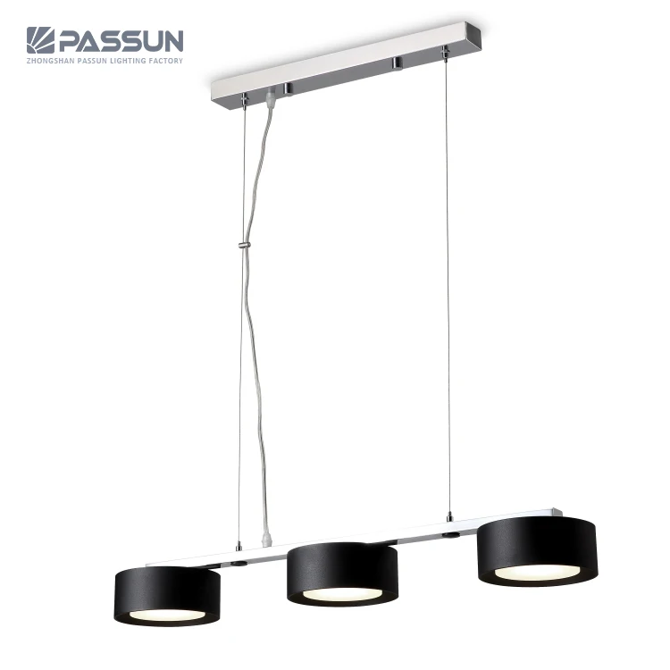 1600lm 4x4w four in one black painting+chrome plated round led hanging pendant light