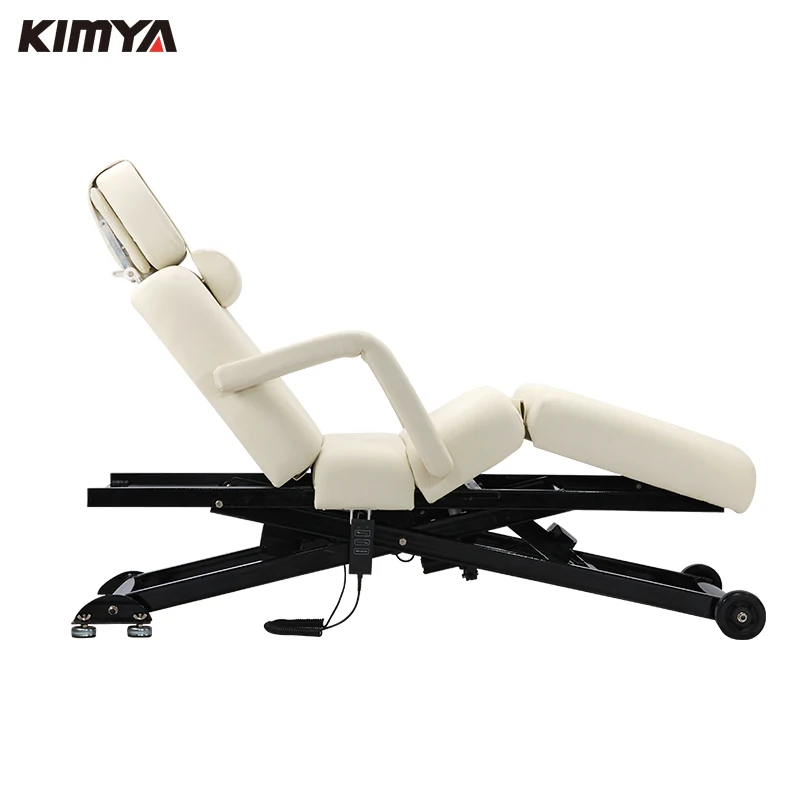 Comfortable rotating folding facial bed adjustable electric beauty massage table
