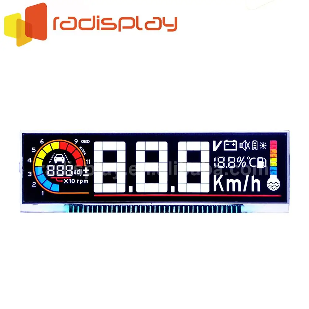 4 digit stn/tn/fstn/htn 7 segment monochrome custom lcd display