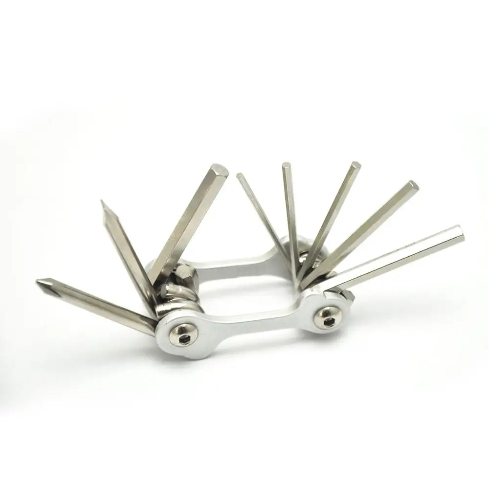 
pocket 8 in 1 bicycle tool carbon steel folding mini tool pocket bicycle repair tool 