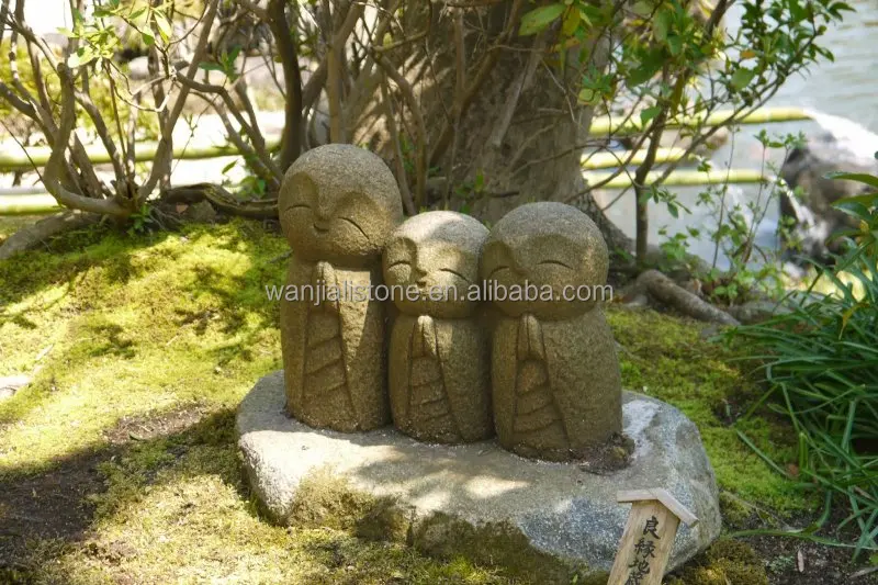
Japanese Style Granite Little Monks Sculpture Small Cute Smiling Monks Stone Sculpture for outdoor or indoor decoration 