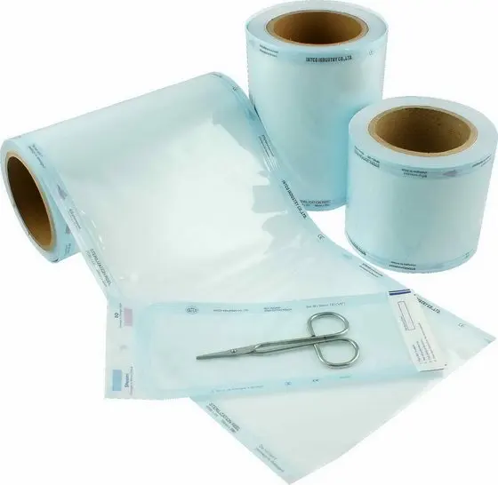 Medical Sterilization flat Pouch Roll Autoclave Sterile CE Certificate for Disinfecting Tools Packaging