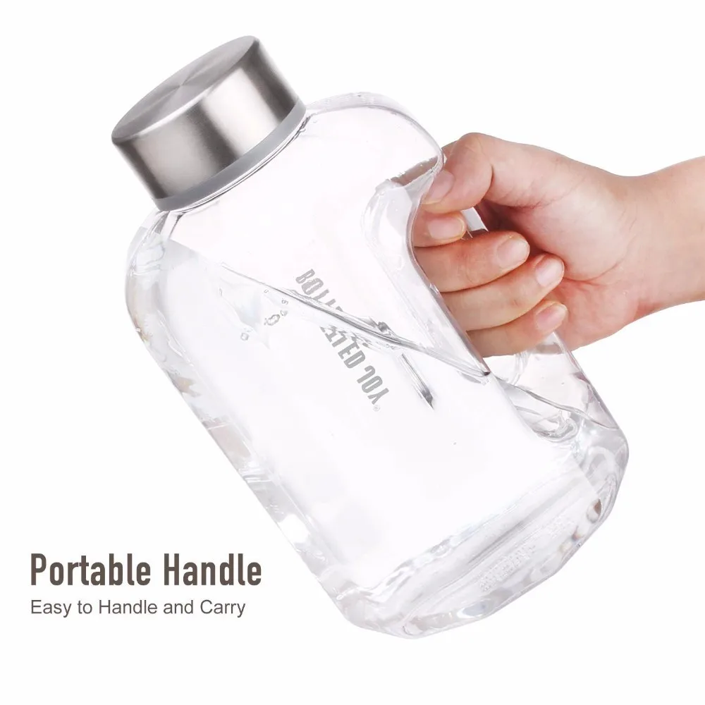 
Dishwasher safe 84 OZ BPA FREE large water bottle with time mark clear water jug with handle 