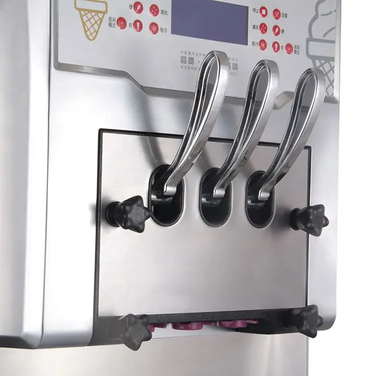 3 Flavors Soft Ice Cream Machine / Commercial Soft Serve Ice Cream Making Machine