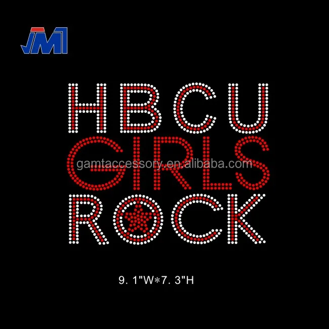 HBCU Girls Rock Rhinestone Embellished Bling T-shirts Transfer