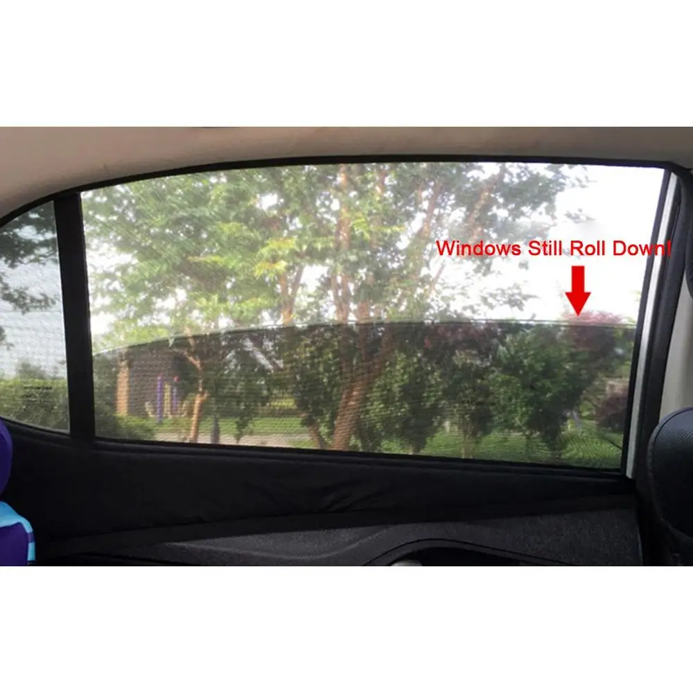 
Black 2Pcs Best Flexible Nylon Mesh Sock Sox Car Sunshade 