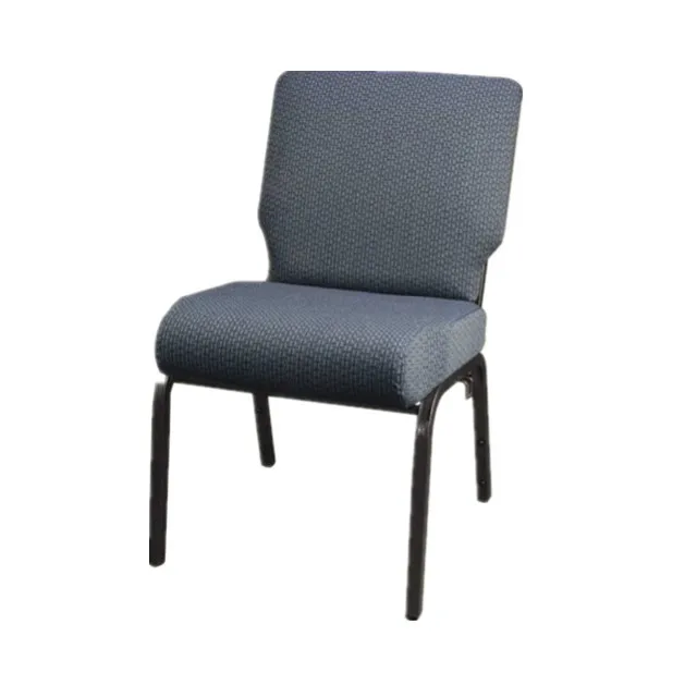 Comfortable Theater Furniture with Logo Padded Stackable Church Chair Metal & Fabric Design Chair for Church