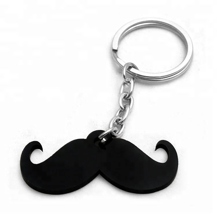 Custom Personalized Multi-function Black Mustache Opener Keychain