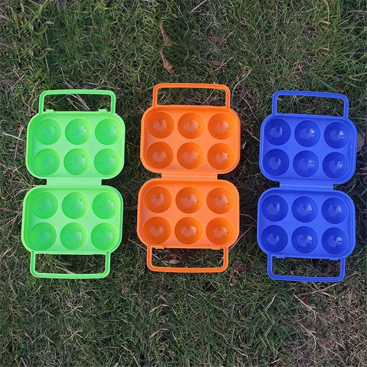 Portable 6 Eggs Holder Shockproof Egg Carrier With Locks Outdoor Egg Storage Box Case for Picnic Camping and Hiking