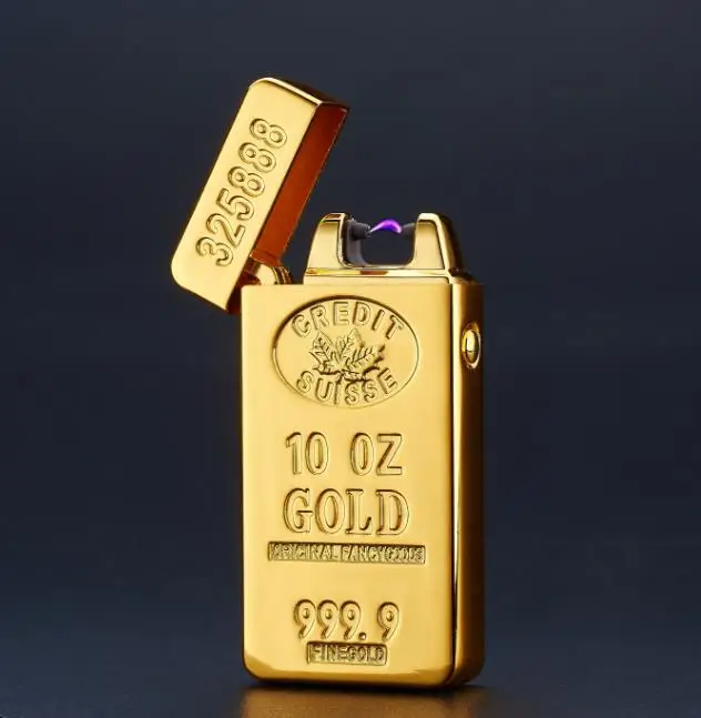 Windproof Golden Bar Electric Lighter Single Arc Plasma Lighter