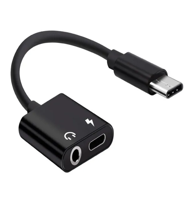 Colored Mental Casing 3.5mm Type c Splitter Charger Adpater USB C to Headphone Jack