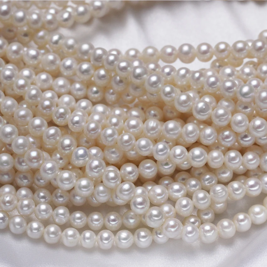 6-6.5mm off round white color real china freshwater pearl