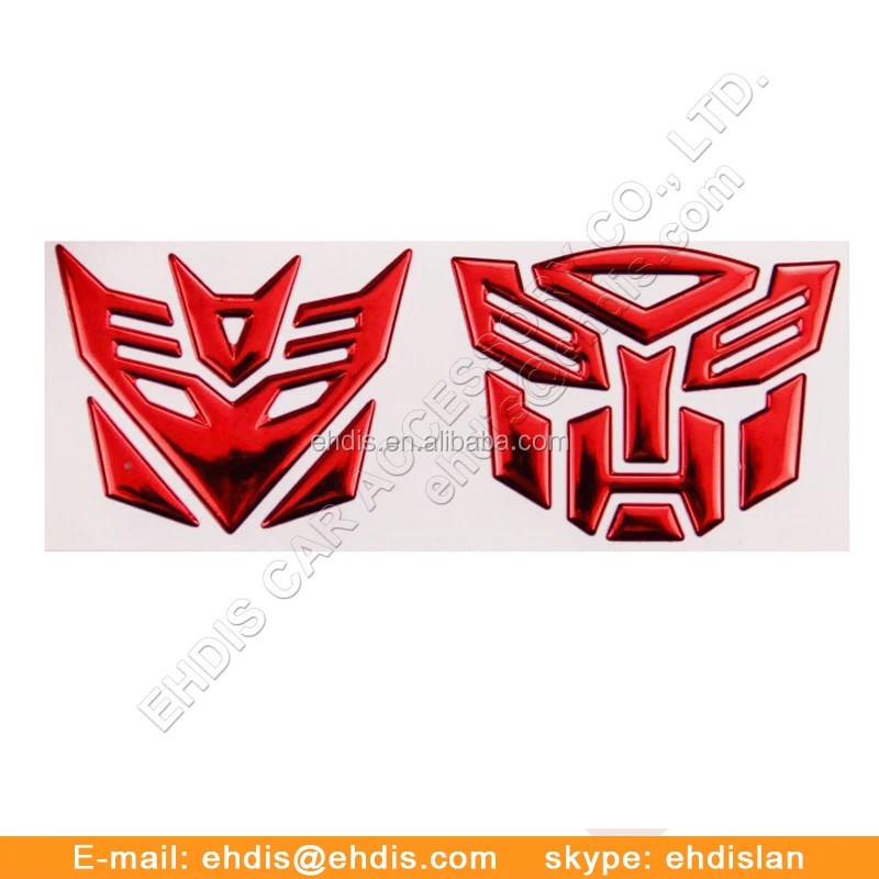 Self-Adhesive Car Sticker Cool Design Transformer 3D Car Emblem
