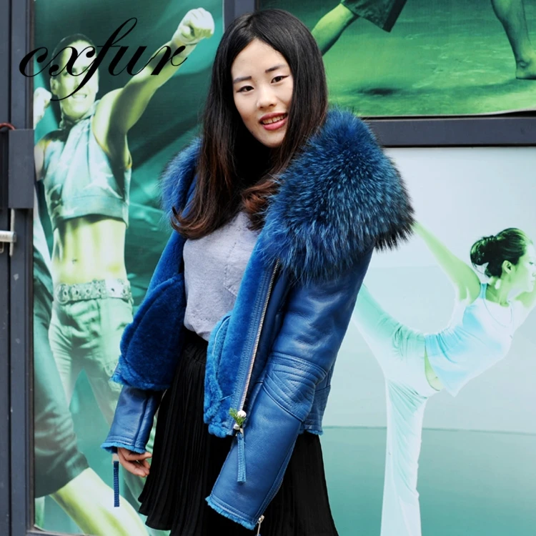 CX-G-A-21D Various Styles Sheepskin Fur Coat Fashion Jacket Sheep Leather Coats