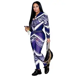 Autumn  Winter women fashion sports sets floral printed sport clothes women two pieces  set