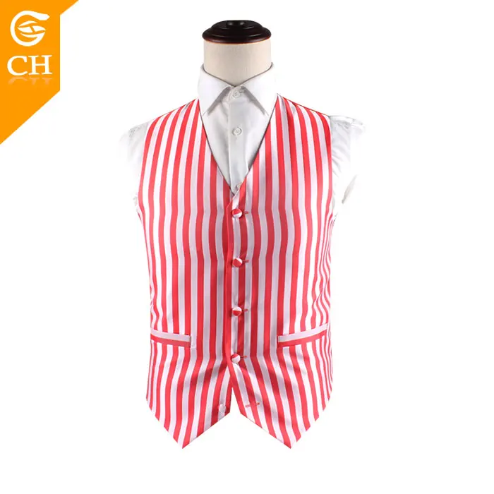 
 Индивидуальный Приталенный жилет в белую и красную полоску, жилет для молодых мужчин  