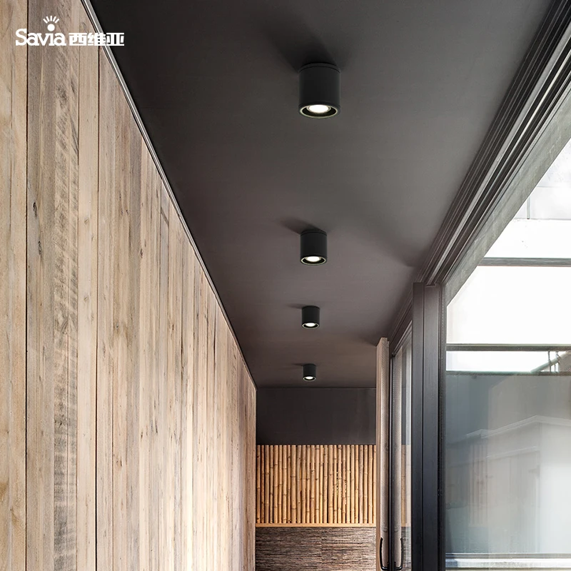 
Savia Modern Aluminum Ceiling Gu10 Spotlight Surface Mounted Waterproof Ip54 Led Downlight For High End Hotel Hallway/corridor 