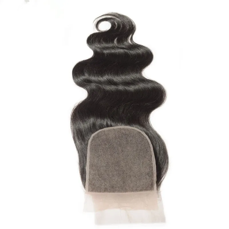 Manka Body Wave Remy Hair Weave 4x4 Silk Base  Lace Closure Swiss Lace With Baby Hair