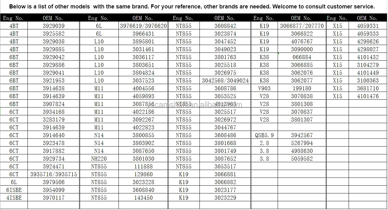Diesel Engine 6LT 6l camshaft c3976620 Injection Forged Steel Camshaft 3966430