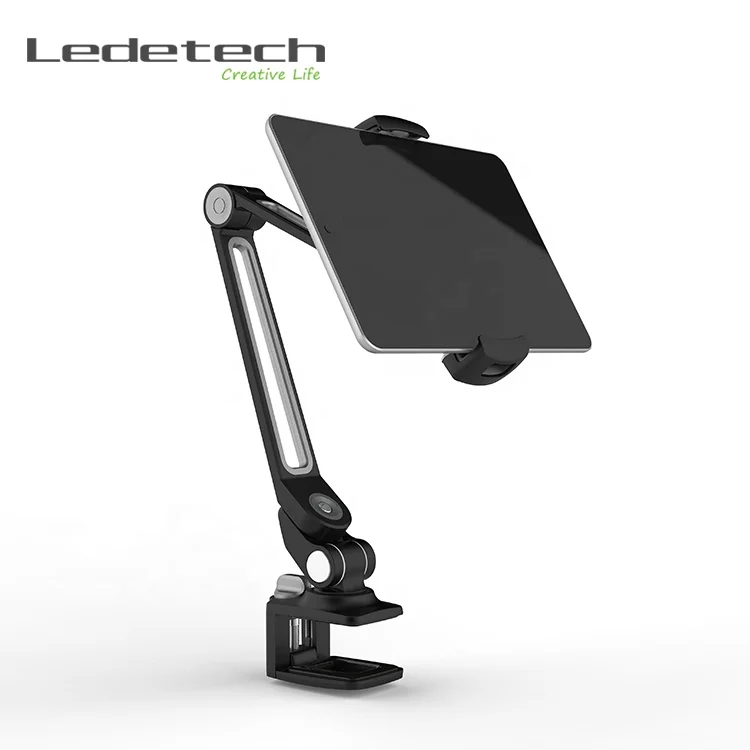 Flexible Adjustable Aluminum Long Arm Clamp Base Desk Tablet Holder
