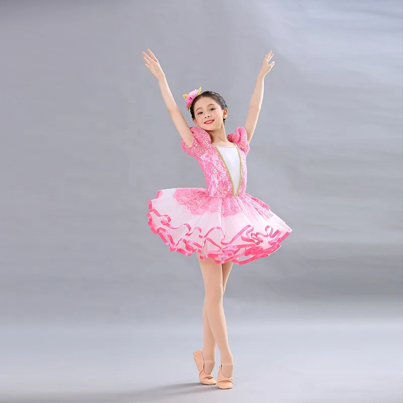 NEW Design pink sparkling simple  children dress  girls ballet tutu skirt stage performance costume dance wear