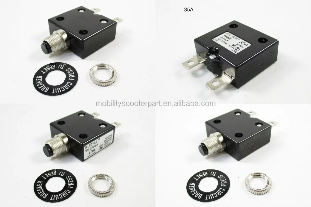 Circuit Breaker 35A Reset switch over loading protector for mobility scooter electric handicapped scooters
