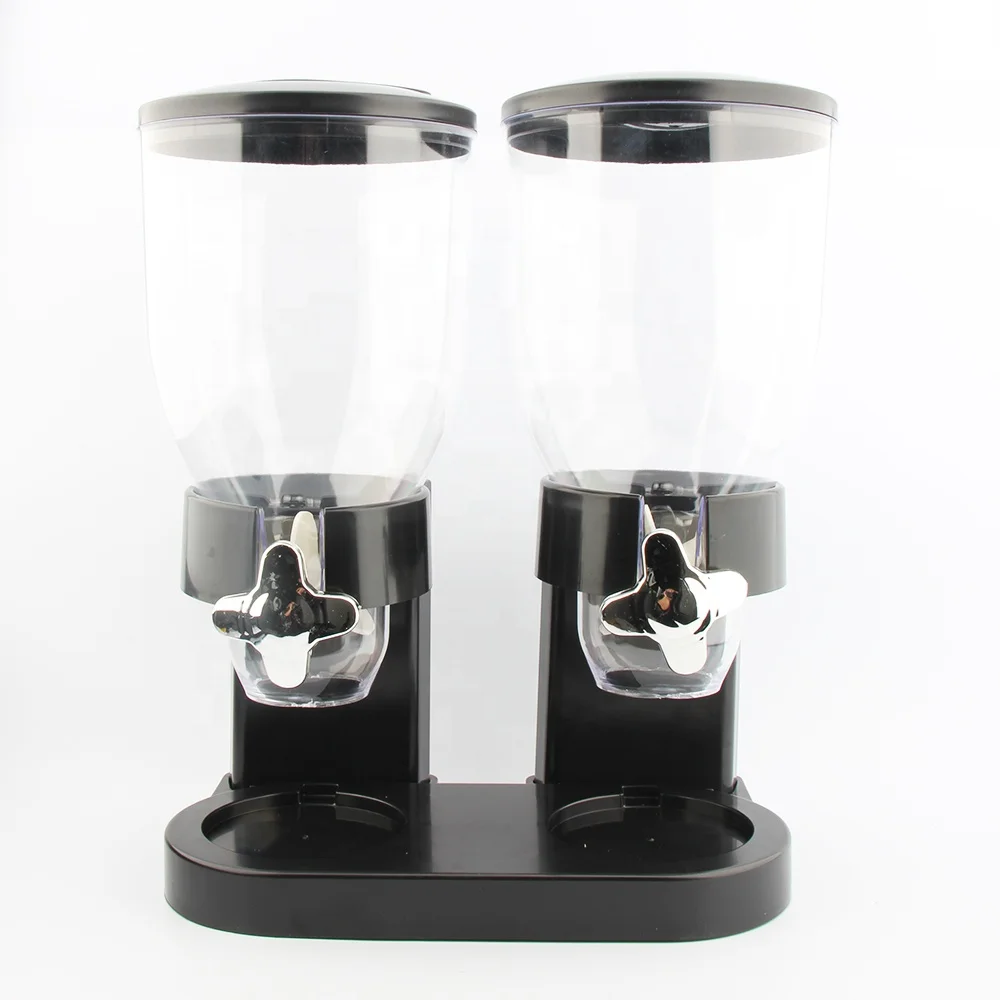 High Quality Dry Food Cereal Dispenser Doubal Port Storage Container For Cereal Candy Nuts Beans Rice