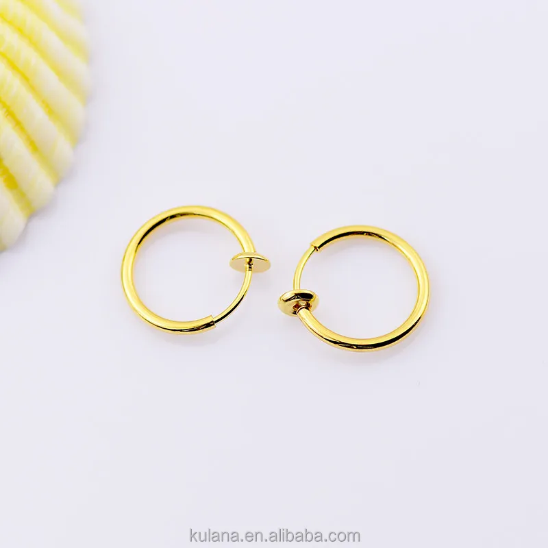2015 Ebay source Clip On Nose Hoop Ring Ear Septum Lip Navel Eyebrow Earrings Piercing