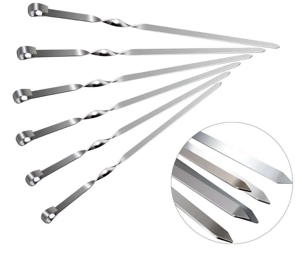 Шпажки для барбекю из нержавеющей стали, многоразовые Шпажки для барбекю, шпажки Kabob