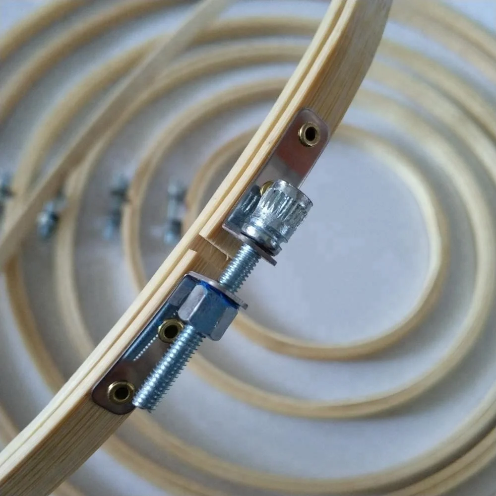 
Eco Friendly Round Natural Bamboo Wooden Cross Stitch Embroidery Hoop 