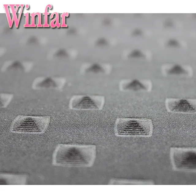 shaoxing winfar polyester scuba knitting python 3D white embossed fabric for garment