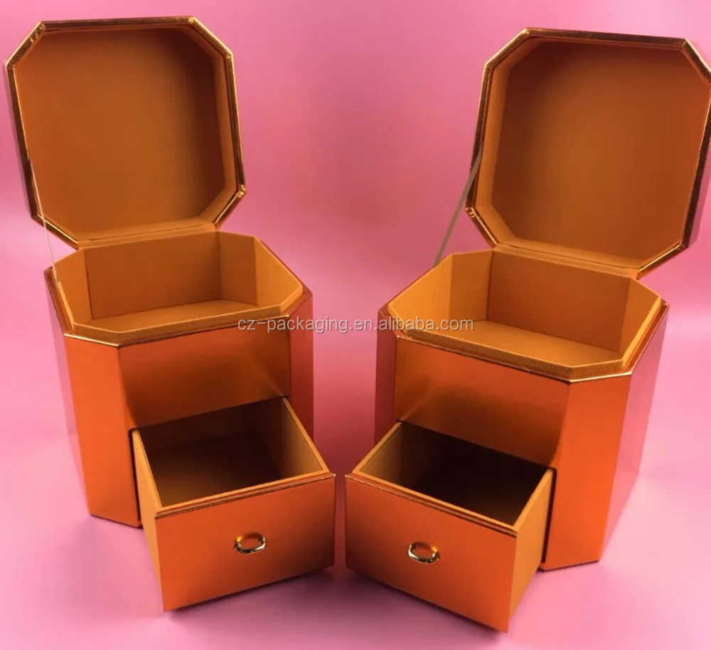 luxury flower rose box with drawer