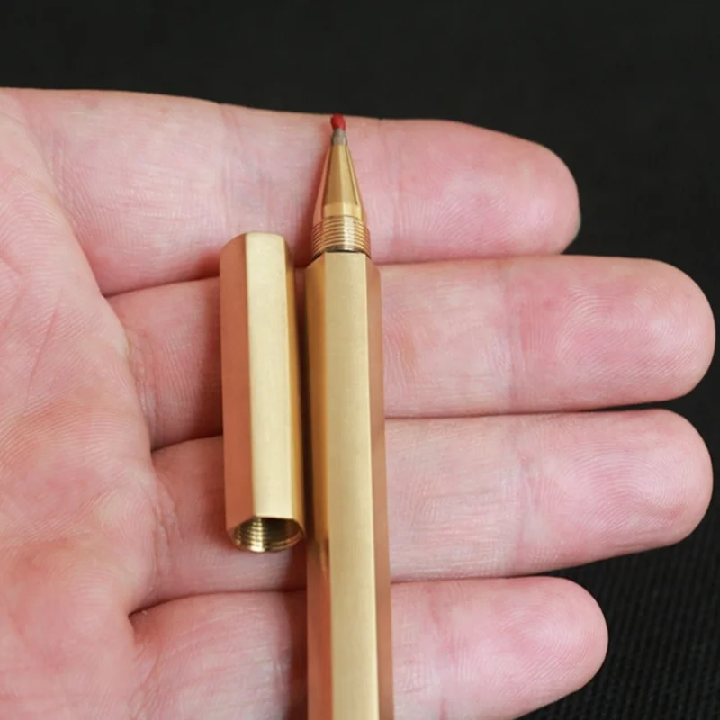 Six-Edge Brass Gel Pen Stationery custom coat metal ballpoint pens
