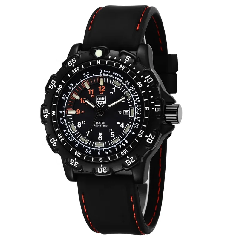 Divers Men Military Sports Watch Silicone LED Watch Light Curren Watch Automatic