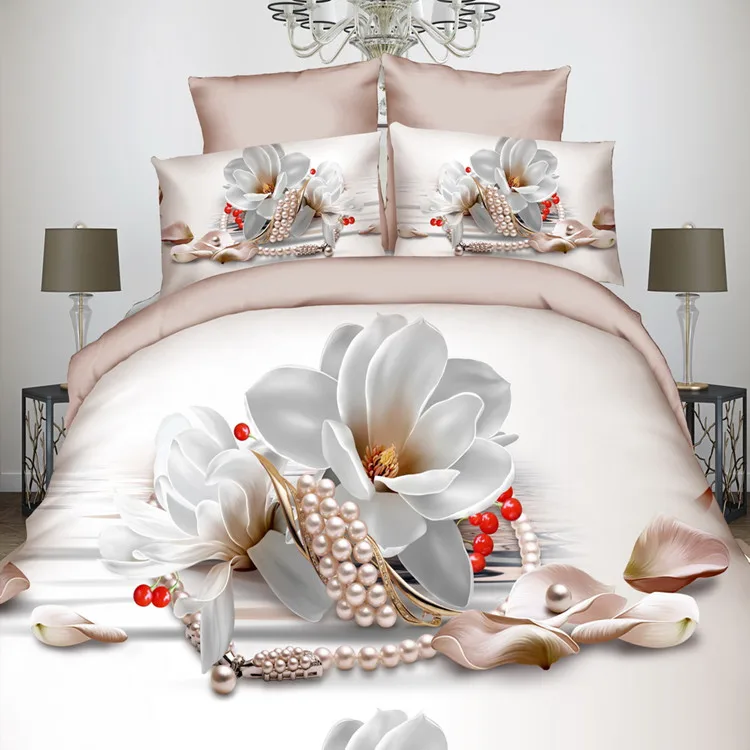 
Home Hotel Textile Supplier Professional 100% Polyester Fabric 3D Printed Hotel Comforter Cover , Bed Linen 