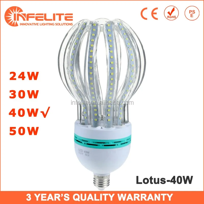 Lotus Shape E27 LED Energy Saving CFL Corn Bulb Lamp Lighting 24W 30W 40W 50W