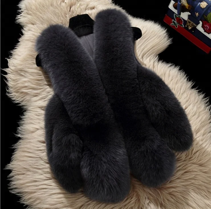 Top quality women fox fur gilet genuine fur vest supplier