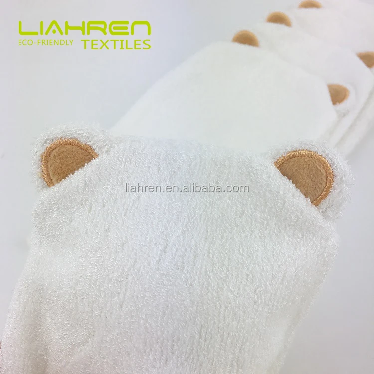 Liahren organic bamboo baby bath mitten bath sponge glove with cute animal pattern