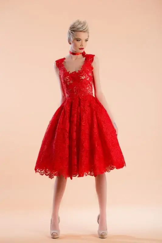 ZH0194H New designhollow out party dress fancy lace women dress