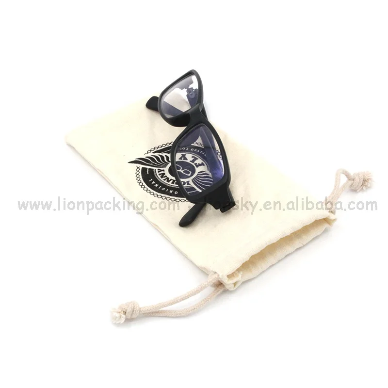 Сумка для очков на шнурке с логотипом на заказ, длинная сумка для очков из органического хлопка, сумка для солнцезащитных очков