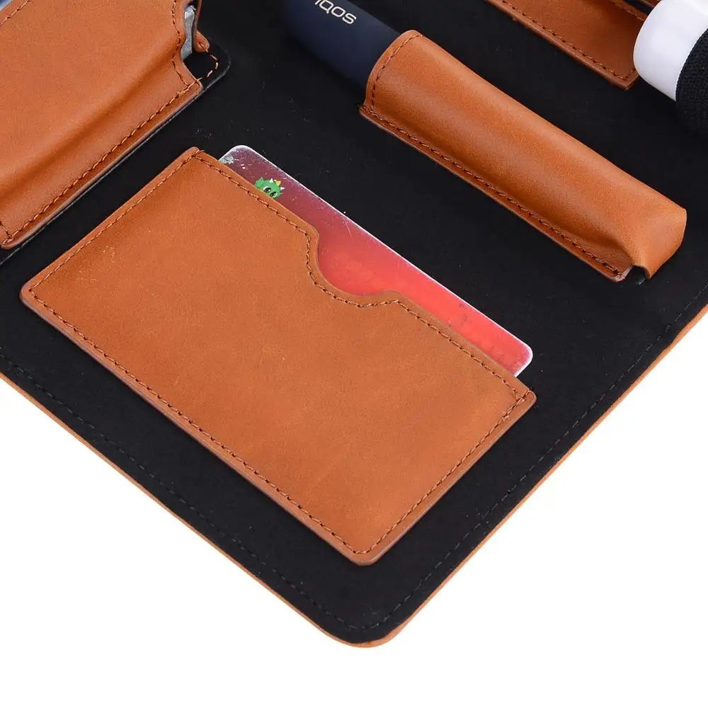 
All in One Book Design Protective Cover for IQOS Electronic Cigarettes Matte PU Carrying Case Card holder for IQOS Leather Case 
